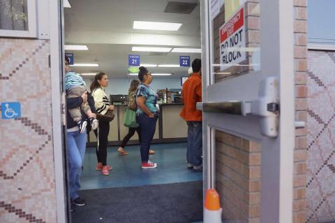 Line at state Department of Motor Vehicles