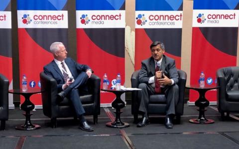 Treasurer Cisneros being interviewed